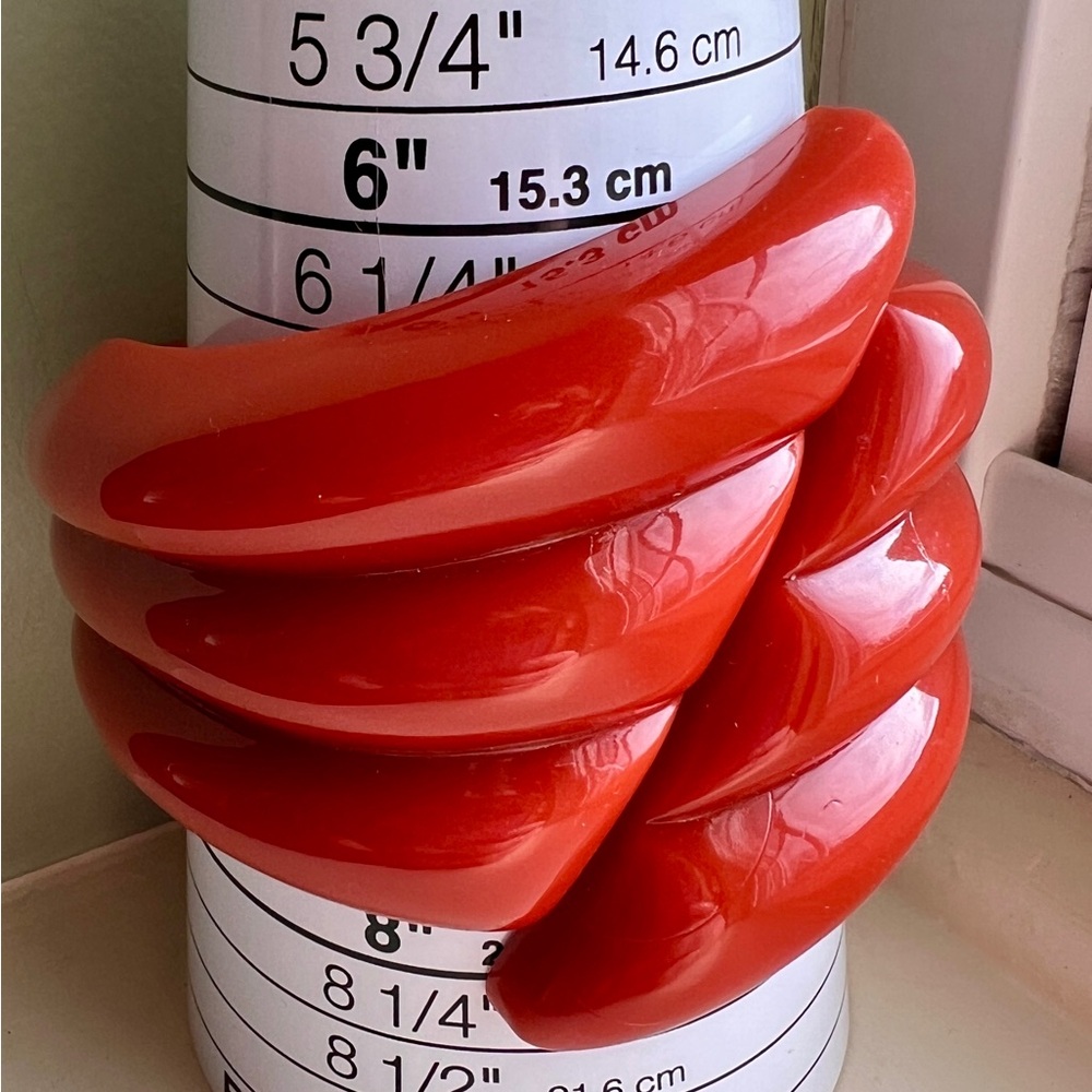 Vintage Pop Culture  JO Designs W. Germany Orange Acrylic Resin Bangle Bracelet